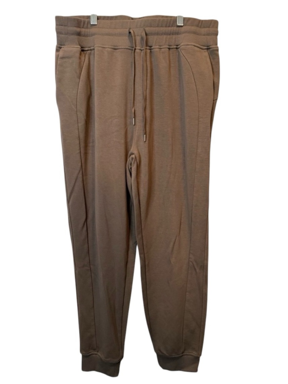 Lulu-B Women’s Scuba Jogger Sweatpants in Taupe Brown Size 14 Cozy Loungewear